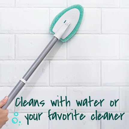 Scotch-Brite Extendable Tub & Tile Scrubber Kit, Includes 1 Handle and 3 Non-Scratch Scrubber Pads