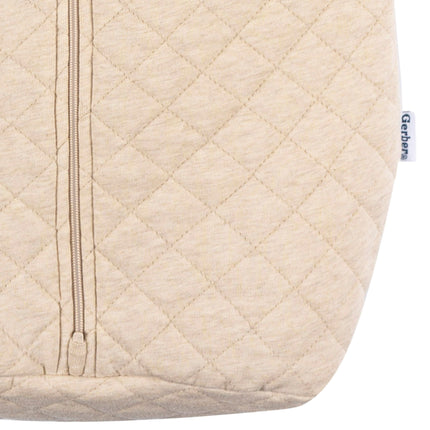 Gerber Unisex Baby Quilted Wearable Blanket, Oatmeal Heather, 0-6 Months