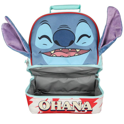 Sac à déjeuner isotherme Disney Lilo et Stitch avec oreilles en velours 3D "Peek-A-Boo" et double compartiment Ohana