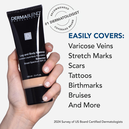 Maquillaje Dermablend para piernas y cuerpo, 45W Tan Honey