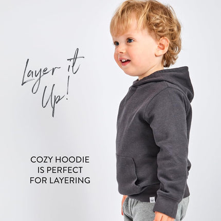 Sweat à capuche confortable HonestBaby avec poches 100 % coton biologique pour tout-petant, bébés garçons, sweat à capuche Perle Noire, 4T