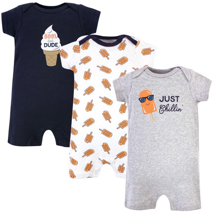 Hudson baby Unisex Baby Cotton Rompers, Chillin Po