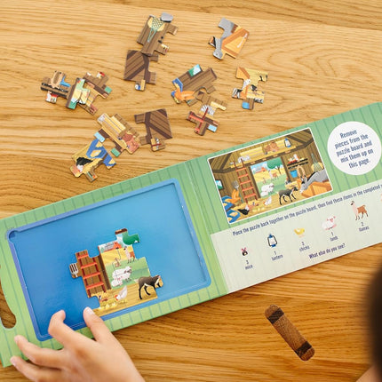 Melissa & Doug Take-Along Magnetic Jigsaw Puzzles Travel Toy � On The Farm (2 15-Piece Puzzles)