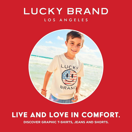 Lucky Brand Boy's Skinny Fit Stretch Twill Pants, 5-Pocket Style, Zipper Fly & Button Closure Casual, Asphalt, 12
