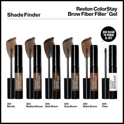 REVLON ColorStay Brow Fiber Filler Brow Gel Dark Brown