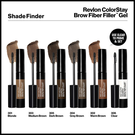 REVLON ColorStay Brow Fiber Filler Brow Gel Dark Brown