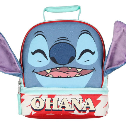 Sac à déjeuner isotherme Disney Lilo et Stitch avec oreilles en velours 3D "Peek-A-Boo" et double compartiment Ohana