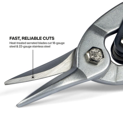 Metal Shears, Aviation Snips with Wire Cutter, Straight Cut Klein Tools 1202S