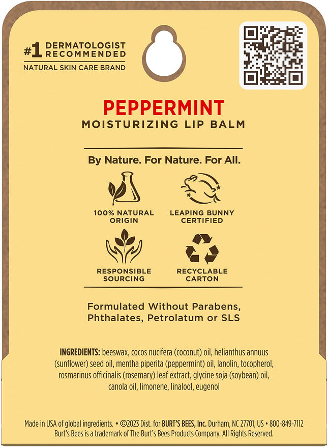 Bálsamo labial de menta Burt's Bees Blister - Bálsamo labial de 0.15 oz