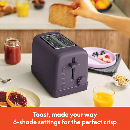 bella 2 Slice Toaster, 6 Setting Shade Control w Reheat, Cancel, Bagel & Defrost Buttons, Removable Crumb Tray, Anti Jam & Auto Shutoff, Auto Centering Guides & Cord Wrap, 900 Watt, Blossom