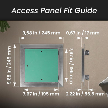 Repa Market 8 x 8 Inch Access Panel for Drywall with Aluminum Frame/Wall Hole Cover/Access Door Panel with Click Function – Heavy-Duty Service Hatch for Plumbing, Electrical, HVAC Access Door
