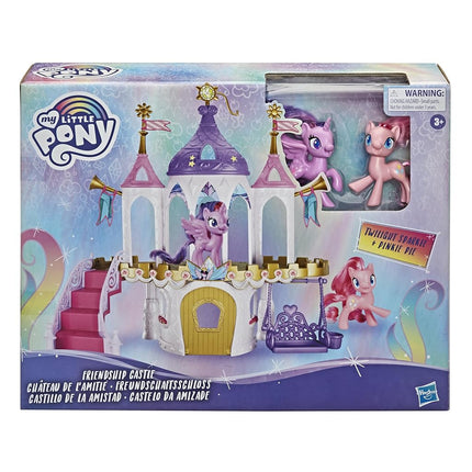 My Little Pony Friendship Castle Playset Including Twilight Sparkle and Pinkie Pie 3-inch Pony Figures with Brushable Hair and 16 Accessories, E9919