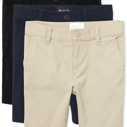 The Children's Place Girls Uniform Chino Shorts 3-Pack, Multi Clr, 10 Years (Pack of 3)