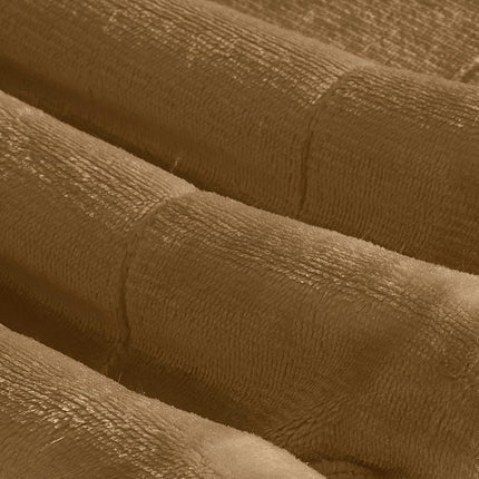 Elegant Comfort Ultra Soft Reversible Flannel Sherpa Blanket - Cozy Silky Fleece Throw for Couch, Bed - Plush Fuzzy Warm Winter Blanket for Gift, Twin XL, Taupe
