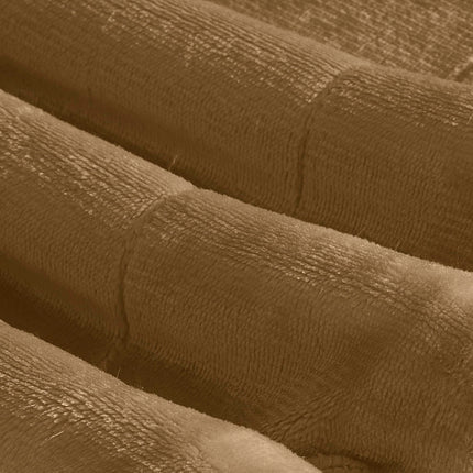 Elegant Comfort Ultra Soft Reversible Flannel Sherpa Blanket - Cozy Silky Fleece Throw for Couch, Bed - Plush Fuzzy Warm Winter Blanket for Gift, Twin XL, Taupe