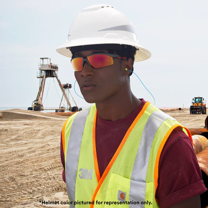 3M SecureFit Full Brim Hard Hat H-812SFV-UV, Black, Vented, 4-Point Pressure Diffusion Ratchet Suspension with Uvicator