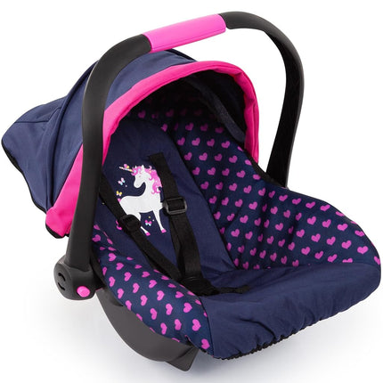 Bayer Design 67954AA Doll car seat, with sun canopy, adjustable handle, harness, for dolls up to 46 cm, attachable to Neo Vario, Xeo dolls prams, for children 3+ age