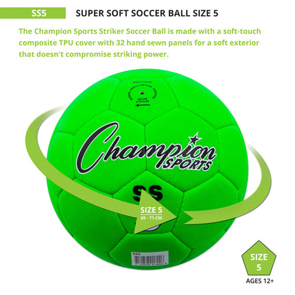 Balón de fútbol súper blando Champion Sports SS5 Talla 5