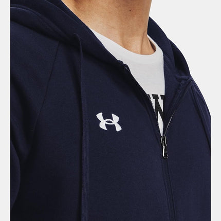 Under Armour Men's Rival Fleece Full Zip Hoodie Sweatshirt Hooded, opaco, Midnight Navy, S Tall