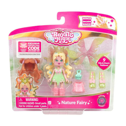 Royale High 3 Inch Nature Fairy Fashion Doll - 1 Figure with 9 Fashion Accessories - Virtual Item Code Included - Series 1 - Ages 5+