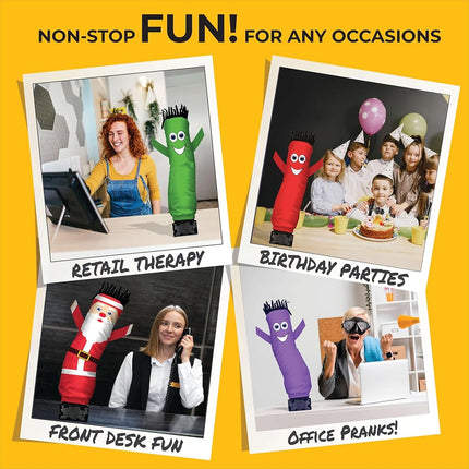 LookOurWay Air Dancers Mini Inflatable Tube Set for Men - 29" Wacky Wacky Wacky Waving Inflatable Tube with Blower for Office Advertising - Yellow