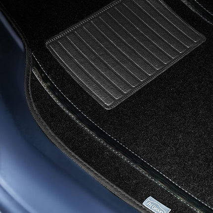 FH Group F14413BLACK-AVC Floor Mat, Metallic Stripe Black, Front 25.2 x 18.1 inches (64 x 46 cm), Rear 11.8 x 18.1 inches (30 x 46 cm), Universal Fit, Full Set, Fits Galaxy 13 Car, SUV, Truck, Van
