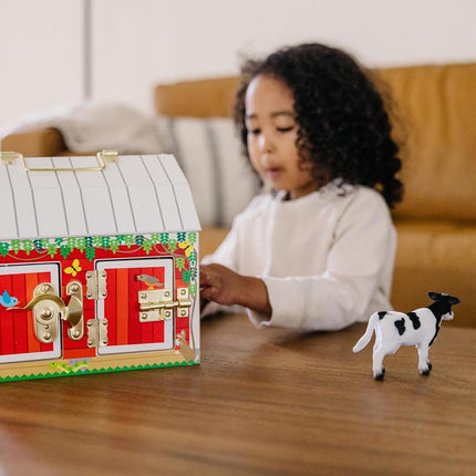 Melissa & Doug Latches Wooden Activity Barn | Farm Toys for Kids, Set with Animal Figures | Age 3+