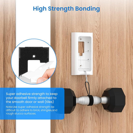 Adhesive Video Doorbell Mount No Drill Compatible with Ring,Holder Bracket for Apartment Door for Battery Doorbell (2024),Battery Doorbell Plus/Pro,Video Doorbell 4/3/ 3 Plus/ 2020 Release (White)