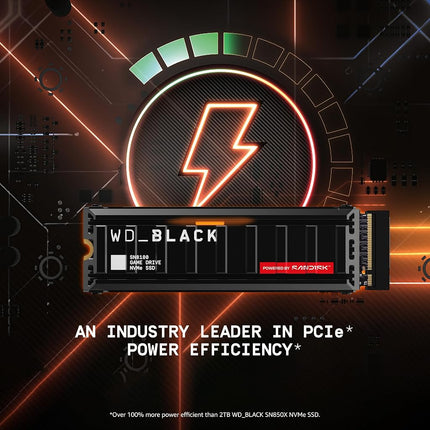 WD_BLACK SN8100 PCIe Gen 5 NVMe SSD 8TB (Up to 14,900MB/s read speed, Up to 14,000MB/s write speed, M.2 2280 with Heatsink, Next Gen TLC 3D NAND Technology, Up to 4,800TBW) POWERED BY SANDISK