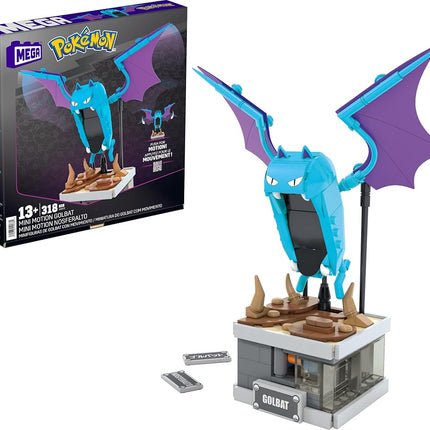 MEGA Pokémon Building Toys Set Mini Motion Golbat with 313 Pieces, Wing Flapping Motion, 5 Inches Tall, for Adult Collectors, HTH72