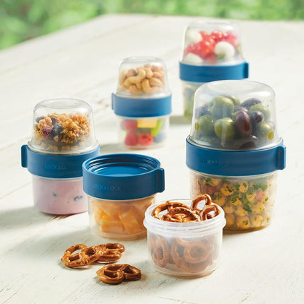 LocknLock Easy Essentials Twist Two Way Food Storage Container, BPA-Free/Dishwasher Safe, 10-Piece Set, Clear