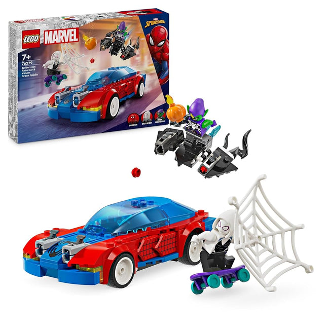 LEGO® Super Heroes Marvel Spider-Man Race Car & Venom Green Goblin 76279 Chase Action with Super Hero Minifigures and a Buildable Toy Vehicle, Kids’ Role-Play Toy for Boys and Girls Aged 7 and Over