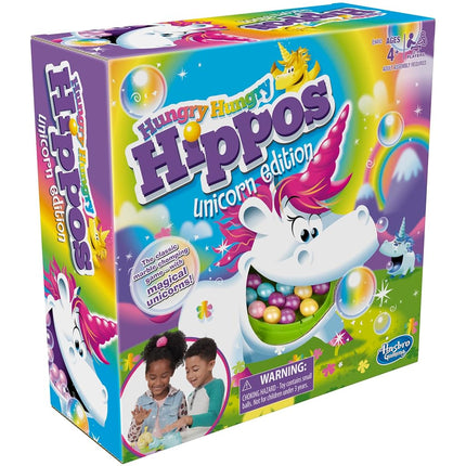 Hasbro Gaming Hungry Hungry Hippos Unicorn Edition Board Game; Pre-School Game for Kids ages 4 and Up; For 2 to 4 Players