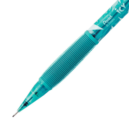 Crayon porte-mine Pentel Icy, 0,7 mm, corps bleu sarcelle teinté, boîte de 12 (AL27TS)