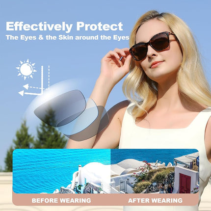 SKYOLUY Premium Bifocal Reading Sunglasses for Women, Retro Cateye Sun Readers UV400 Protection, Classic Shades Black & Tortoise (1 Black & 1 Tortoise, 2.75)