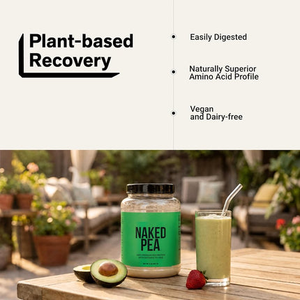 NAKED Pea - 2LB 100% Pea Protein Powder from North American Farms - Unflavored Vegan Pea Protein Isolate - Plant Protein Powder, Easy to Digest - 30 Servings