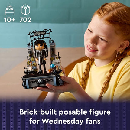 LEGO Wednesday Addams Figure Set, Collectible Building Toy for Kids, Includes 2 Faces & Outfits, plus Classic Character Thing for Creative Role Play, Birthday Gift for Girls and Boys 76780