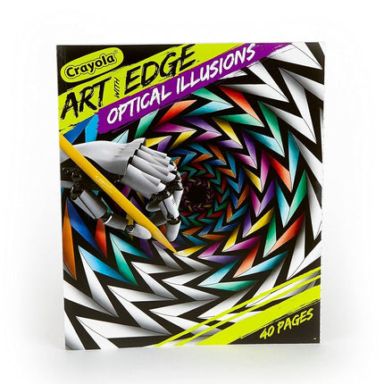 CRAYOLA Art With Edge Optical Illusions Coloring Pages (40pgs), Adult Coloring, 3D Art, Gift for Teens & Adults