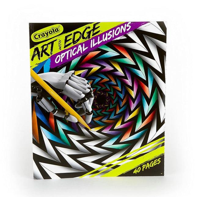 CRAYOLA Art With Edge Optical Illusions Coloring Pages (40pgs), Adult Coloring, 3D Art, Gift for Teens & Adults