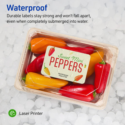 Avery 5524 White Printer Label - Printable Labels (White, Laser, 34 x 102, 300 Pieces, 50 Sheets)