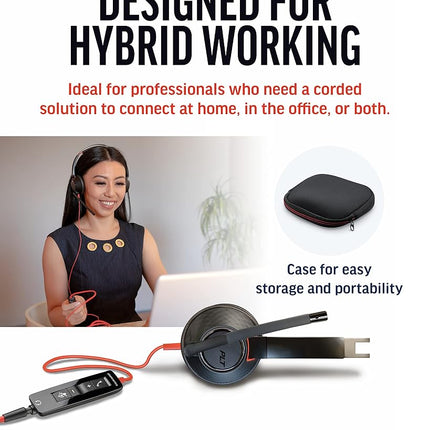 Poly Blackwire 5220, C5220 USB-A - Schnurgebundenes Stereo-Headset mit USB-A und 3,5 MM