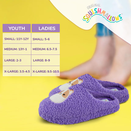 Squishmallows Kids Slippers and Womens Slippers Gifts for Women Extra Cozy Fuzzy House Slippers Slip On, Purple, 13-14 Little Kid