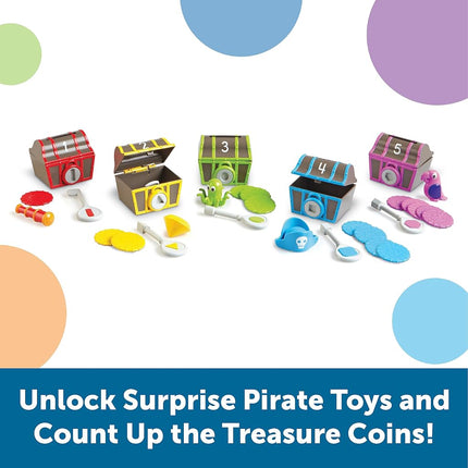 Learning Resources Sorting Surprise Pirate Treasure, Ages 3+, Colour Sorting Toy, Unlock Fine Motor Skills & Matching Fun, Gifts For Kids