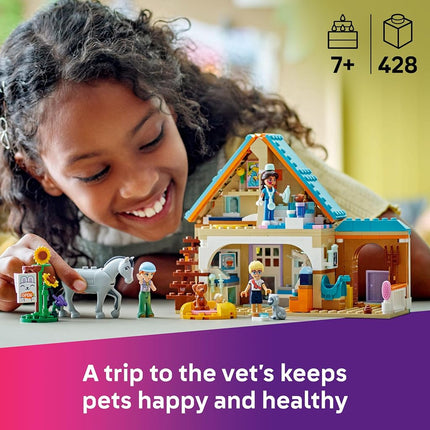 LEGO Friends Horse and Pet Vet Clinic Toy - incl. a Horse, Cat & 3 Dog Animal Figures, plus 3 Mini Dolls, a Stable and Accessories - Birthday Gift for 7+ Year Old Girls - 42651