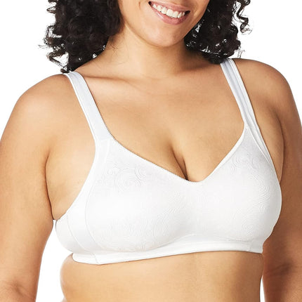 Playtex Women's 18 Hour Comfort-Strap Wireless Bra, Full-Coverage Bra with 4-Way TruSupport, Single & 2-Pack, White, 40H US