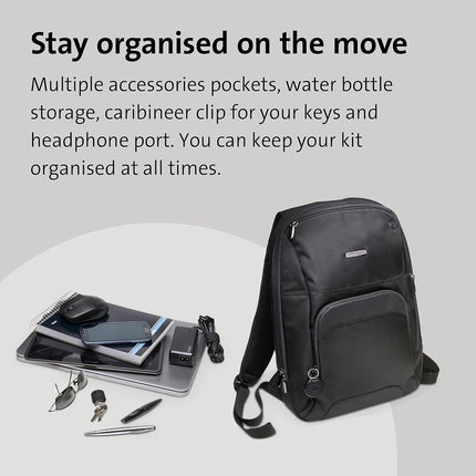 Kensington Ultrabook Backpack - TripleTrek 13.3" inch Laptop Rucksack for Men & Women, backpack with SnugFit Protection System to keep UltraBook, laptop or notebook safe (K62591EU), Black (Nero)