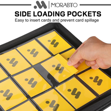 MORABTO Card Binder 12 Pocket,Trading Card Binder Holds up to 1200 Cards with 25 Sleeves,Zipper Card Holder Album Compatible with TCG Card/Game Cards/Sports Card
