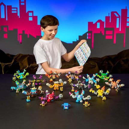 MrBeast Lab Swarms MEGA‑TECH Series: Step Out of the lab and Prepare for Battle. Collect Over 80 Unique Swarms.Fourteen Pack Includes 13 Micro Beasts, 1 MEGA Swarm & Collector Guide.