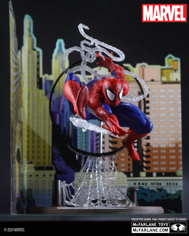 McFarlane Marvel Spider-Man 1:6th Scale Posed Figure with Scene & Comic (Based on The Amazing Spider-Man #301) Toys