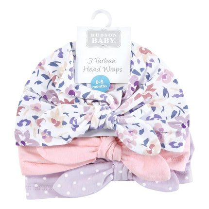 Hudson Baby Bandeaux en coton Turban pour bébés filles, 0-24 mois, motif floral moderne, 0-24 mois